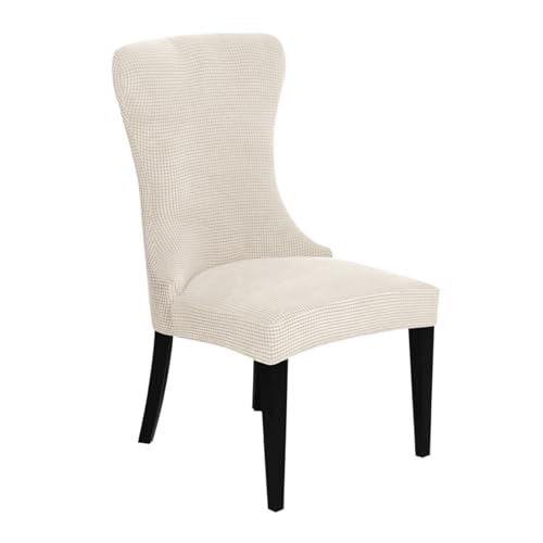 Zeyeo Stretch-Bezugsset Für Ohrensessel, Weicher, Abnehmbarer Und Waschbarer Samtbezug Für ESS-/Wohnzimmer(Beige,1Pcs) von Zeyeo