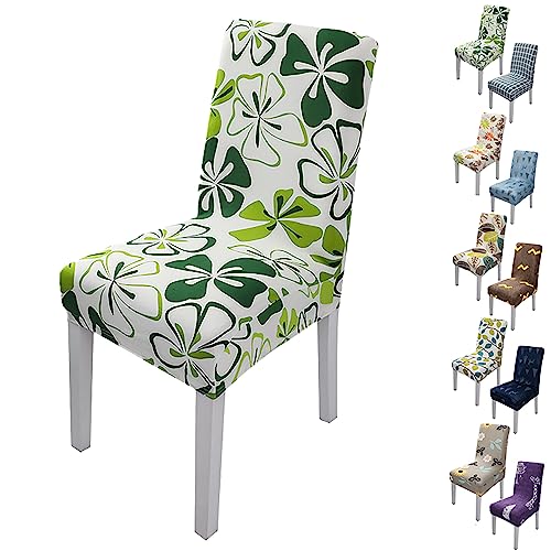 Zeyeo Stretch Chair Cover for Dining Room Set of 1/2/4/6 Modern Style Parson Chair Slipcovers Jacquard Design Seat Cover Universal Washable Seat Protector for Hotel Banquet Restaurant,Flower a 2pcs(Fl von Zeyeo
