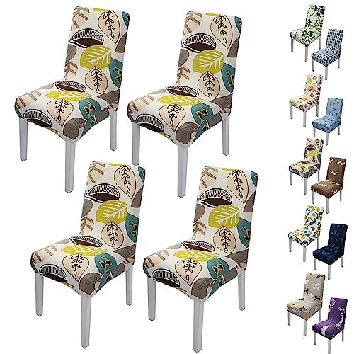 Zeyeo Stretch Chair Cover for Dining Room Set of 1/2/4/6 Modern Style Parson Chair Slipcovers Jacquard Design Seat Cover Universal Washable Seat Protector for Hotel Banquet Restaurant,Flower a 2pcs(Le von Zeyeo