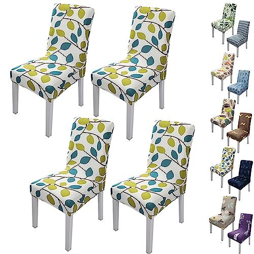 Zeyeo Stretch Chair Cover for Dining Room Set of 1/2/4/6 Modern Style Parson Chair Slipcovers Jacquard Design Seat Cover Universal Washable Seat Protector for Hotel Banquet Restaurant,Flower a 2pcs(Le von Zeyeo