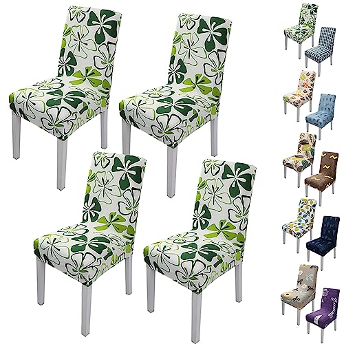 Zeyeo Stretch Chair Cover for Dining Room Set of 1/2/4/6 Modern Style Parson Chair Slipcovers Jacquard Design Seat Cover Universal Washable Seat Protector for Hotel Banquet Restaurant,Flower a 2pcs(Fl von Zeyeo