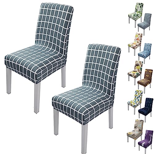 Zeyeo Stretch Chair Cover for Dining Room Set of 1/2/4/6 Modern Style Parson Chair Slipcovers Jacquard Design Seat Cover Universal Washable Seat Protector for Hotel Banquet Restaurant,Flower a 2pcs(Pl von Zeyeo
