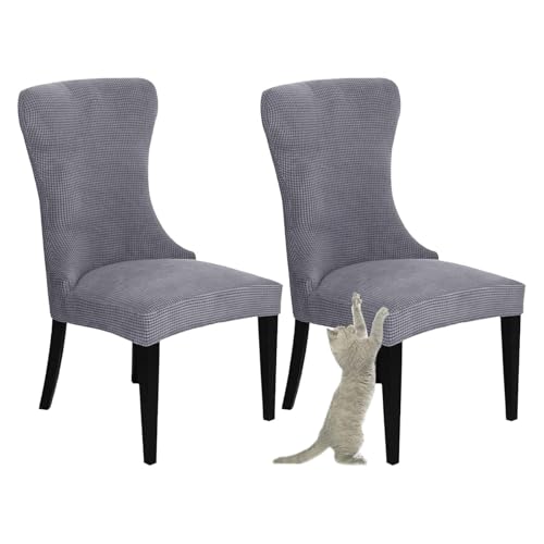 Zeyeo Stretch-Jacquard-Bezüge Für Ohrensessel, 2er-Set – Waffelmuster, Polyester-Spandex, Für Die Inneneinrichtung (Grün)(Light Grey 1) von Zeyeo