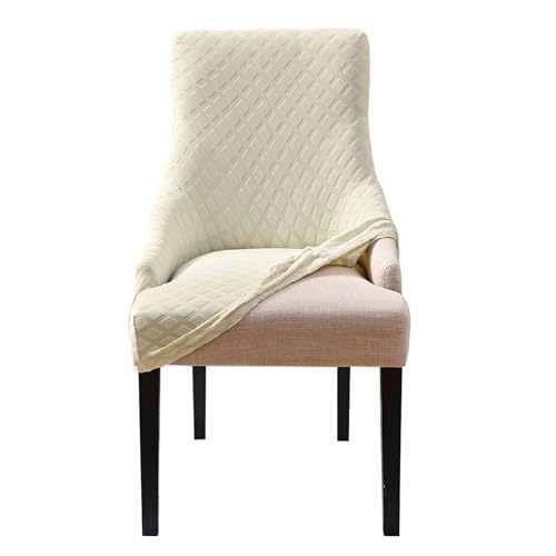 Zeyeo Stretch-Jacquard-Bezug Für Ohrensessel - Wiederverwendbar, rutschfest, Rundum-Schutz Für Esszimmerstühle Mit Hoher Rückenlehne(Beige,Set of 1) von Zeyeo