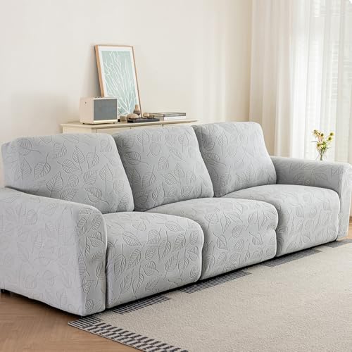 Zeyeo Stretch-Jacquard-Liegestuhl-Schonbezug, Weicher Möbelschutz Für Lazy Boy-Stühle, Haustierfreundliches Geteiltes Design(Grey,4seats/10pcs) von Zeyeo