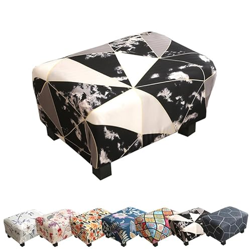 Zeyeo Stretch-Ottoman-Schonbezug Mit Elastischen Bändern – Bedruckter Pouf-Schutz Für Haustiere, Strapazierfähiger Möbelbezug(F 1pcs) von Zeyeo