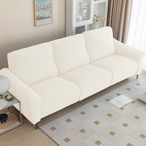 Zeyeo Stretch-Schonbezug Für Relaxsessel, Weich, Für 1/2/3 Kissen, Waschbar, Möbelschutz, Lila Chaiselongue(Cream,4seats/10pcs) von Zeyeo