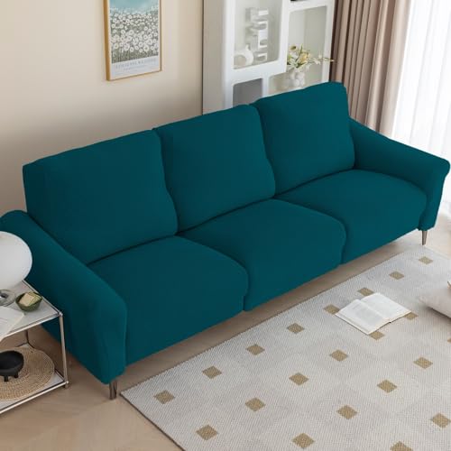 Zeyeo Stretch-Schonbezug Für Relaxsessel, Weich, Für 1/2/3 Kissen, Waschbar, Möbelschutz, Lila Chaiselongue(DarkGreen,2seats/6pcs) von Zeyeo