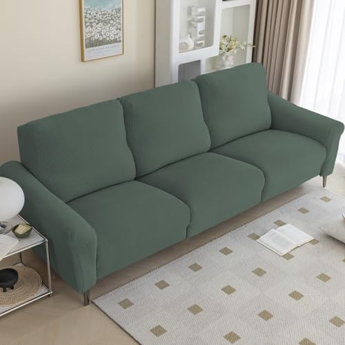 Zeyeo Stretch-Schonbezug Für Relaxsessel, Weich, Für 1/2/3 Kissen, Waschbar, Möbelschutz, Lila Chaiselongue(Green,3seats/8pcs) von Zeyeo