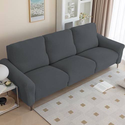 Zeyeo Stretch-Schonbezug Für Relaxsessel, Weich, Für 1/2/3 Kissen, Waschbar, Möbelschutz, Lila Chaiselongue(Grey,4seats/10pcs) von Zeyeo