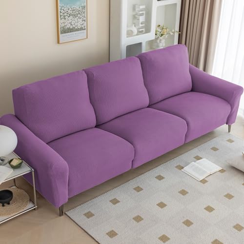Zeyeo Stretch-Schonbezug Für Relaxsessel, Weich, Für 1/2/3 Kissen, Waschbar, Möbelschutz, Lila Chaiselongue(Purple,2seats/6pcs) von Zeyeo