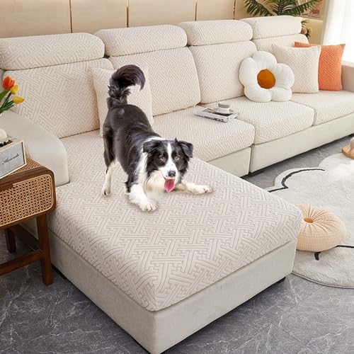 Zeyeo Stretch-Sofabezug Aus Jacquard – Universeller Schonbezug Für Sofas Mit 2/3/4 Kissen/L-Form, Verschleißfester Schutz(A,XL Chaise Cover) von Zeyeo