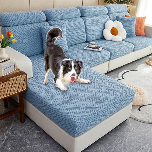 Zeyeo Stretch-Sofabezug Aus Jacquard – Universeller Schonbezug Für Sofas Mit 2/3/4 Kissen/L-Form, Verschleißfester Schutz(B,XL Chaise Cover) von Zeyeo