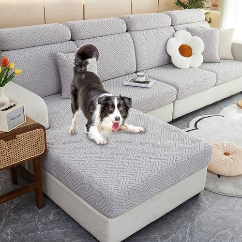 Zeyeo Stretch-Sofabezug Aus Jacquard – Universeller Schonbezug Für Sofas Mit 2/3/4 Kissen/L-Form, Verschleißfester Schutz(E,Plus XL Seat Cover) von Zeyeo