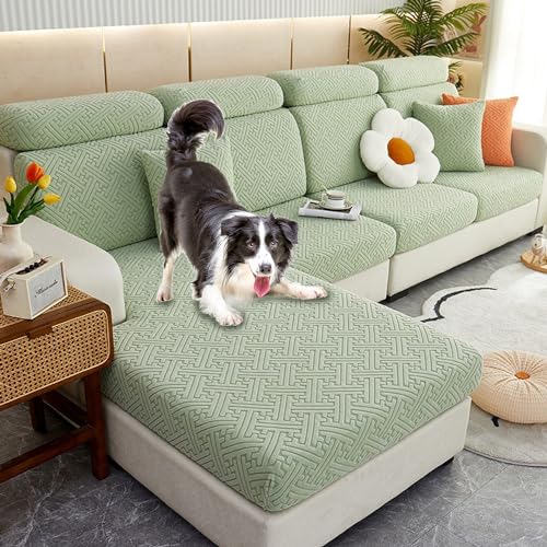 Zeyeo Stretch-Sofabezug Aus Jacquard – Universeller Schonbezug Für Sofas Mit 2/3/4 Kissen/L-Form, Verschleißfester Schutz(F,Plus XL Seat Cover) von Zeyeo