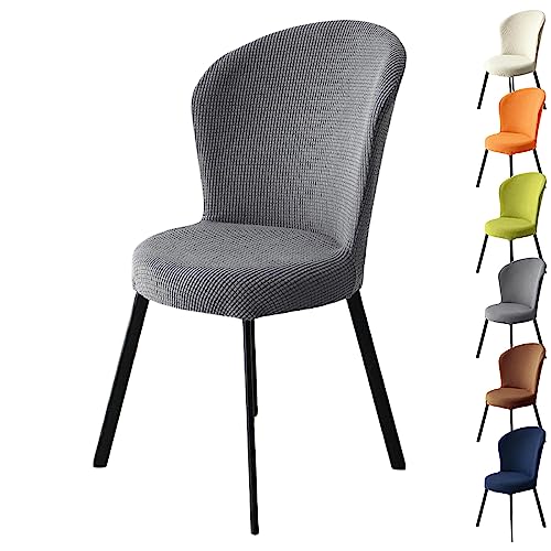 Zeyeo Stretch-Stuhlhussen Für Runde Stühle, Kariert, 1er-/2er-/4er-Set, Gebogene Rückenlehne, Universell Für Esszimmer/Hotel/Restaurant(Orange 1pcs) von Zeyeo