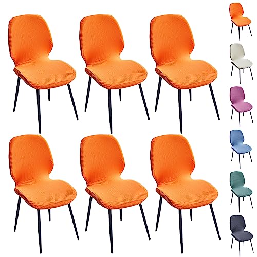 Zeyeo Stretch-Stuhlhussen-Set, Jacquard, Barhocker/Esszimmerstuhl, Schonbezug, Abnehmbarer Schutz(Orange 6pcs) von Zeyeo