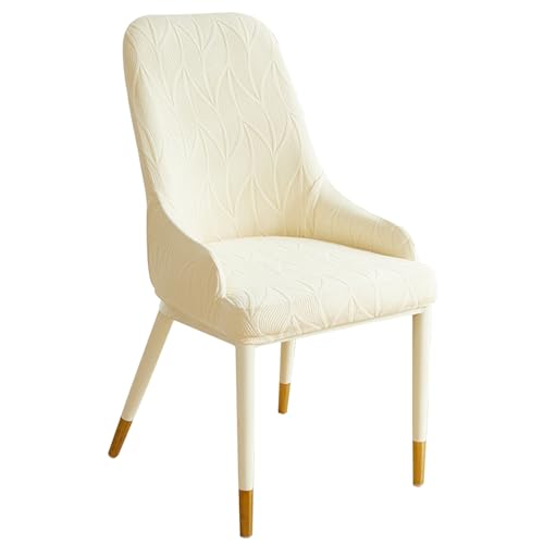 Zeyeo Stuhlhussen Aus Dehnbarem, Gebogenem Samt Für Esszimmerstühle – Halbrunde Rückenlehne, 2er-/4er-/6er-Set, Stuhlschoner Für Die Küche Mit Hoher Rückenlehne(Beige C,Set of 4) von Zeyeo