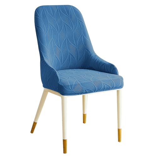 Zeyeo Stuhlhussen Aus Dehnbarem, Gebogenem Samt Für Esszimmerstühle – Halbrunde Rückenlehne, 2er-/4er-/6er-Set, Stuhlschoner Für Die Küche Mit Hoher Rückenlehne(Dark Blue C,Set of 6) von Zeyeo