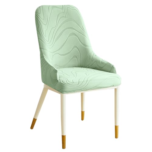 Zeyeo Stuhlhussen Aus Dehnbarem, Gebogenem Samt Für Esszimmerstühle – Halbrunde Rückenlehne, 2er-/4er-/6er-Set, Stuhlschoner Für Die Küche Mit Hoher Rückenlehne(Green B,Set of 4) von Zeyeo