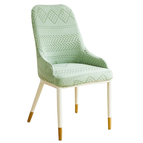 Zeyeo Stuhlhussen Aus Dehnbarem, Gebogenem Samt Für Esszimmerstühle – Halbrunde Rückenlehne, 2er-/4er-/6er-Set, Stuhlschoner Für Die Küche Mit Hoher Rückenlehne(Green a,Set of 6) von Zeyeo