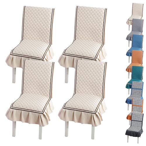 Zeyeo Stuhlhussen Aus Spitze Mit Siamesischem Muster – rutschfeste, Elastische Sitzbezüge Für Küchenstühle, Dekorativer Schutz(A 4pcs) von Zeyeo