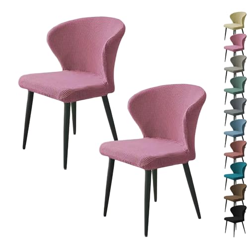 Zeyeo Stuhlhussen Für Esszimmerstühle, Rund, Gebogen, 1/2/4/6 Stück, Dehnbare Parson-Schonbezüge Für Küchenpartys Und Bankette(Pink 2pcs) von Zeyeo