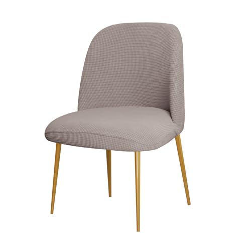 Zeyeo Stuhlhussen Für Esszimmerstühle Mit Gebogener Rückenlehne, 1er-/2er-/4er-Set, Halbrunde Stuhlhussen Mit Elastischer Passform(Khaki,1Pcs) von Zeyeo