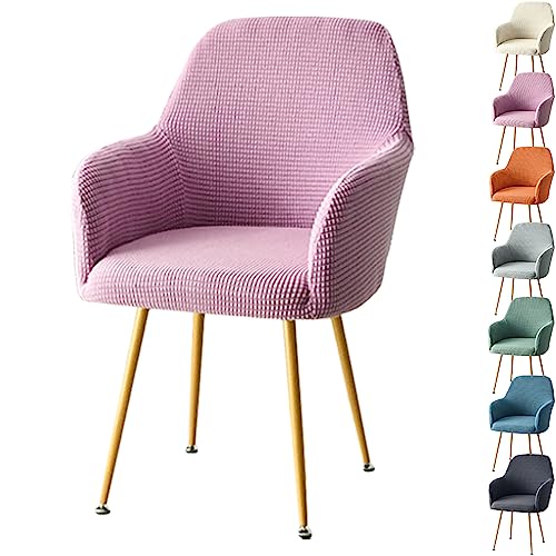 Zeyeo Stuhlhussen-Set (1/2/4/6) Aus Dickerem Stoff - Elastischer Schoner Für Sessel/Esszimmerstühle, Geschwungene Hocker(Pink 1pcs) von Zeyeo