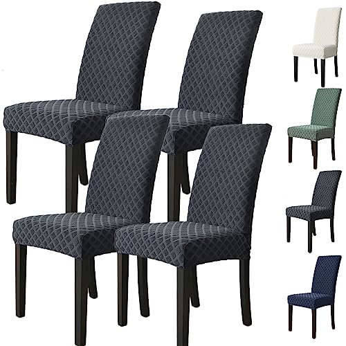 Zeyeo Thick Dining Chair Cover Set of 1/2/4/6 Stretch Universal Parson Chair Slipcovers for Dinning Room Soft Removable Washable Seat Cover Modern Seat Protector for Restaurants Hotels,Green 1pcs(Blac von Zeyeo