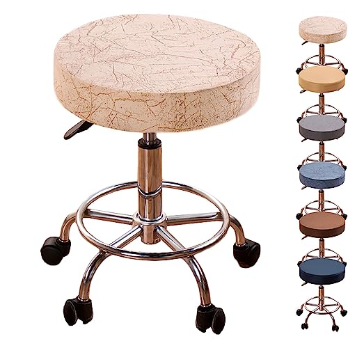 Zeyeo Verdickte Barhocker-Bezüge, Set, Universeller Runder Sitzbezug, Abnehmbarer Schutz Für Bar, Hotel, Barbershop(Beige 1pcs,X-Large) von Zeyeo