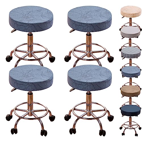 Zeyeo Verdickte Barhocker-Bezüge, Set, Universeller Runder Sitzbezug, Abnehmbarer Schutz Für Bar, Hotel, Barbershop(Blue 4pcs,Medium) von Zeyeo