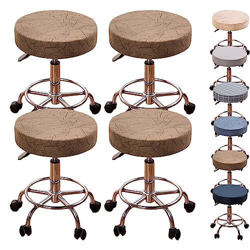 Zeyeo Verdickte Barhocker-Bezüge, Set, Universeller Runder Sitzbezug, Abnehmbarer Schutz Für Bar, Hotel, Barbershop(Curry 4pcs,X-Large) von Zeyeo