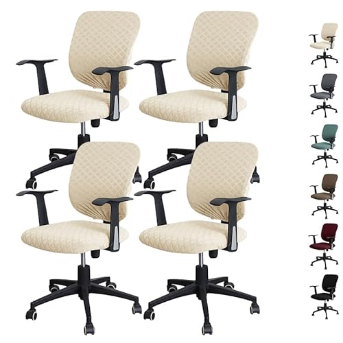 Zeyeo Wasserdichter Stretch-Bürostuhlbezug, Geteiltes Design, Drehstuhl-Schonbezug, Sitzfläche + Rückenlehne, 1/2/4/6 Stück(A 4pcs) von Zeyeo