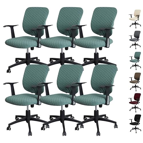 Zeyeo Wasserdichter Stretch-Bürostuhlbezug, Geteiltes Design, Drehstuhl-Schonbezug, Sitzfläche + Rückenlehne, 1/2/4/6 Stück(C 6pcs) von Zeyeo