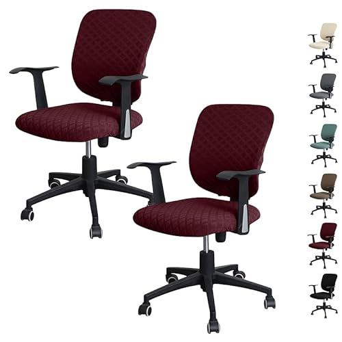 Zeyeo Wasserdichter Stretch-Bürostuhlbezug, Geteiltes Design, Drehstuhl-Schonbezug, Sitzfläche + Rückenlehne, 1/2/4/6 Stück(E 2pcs) von Zeyeo