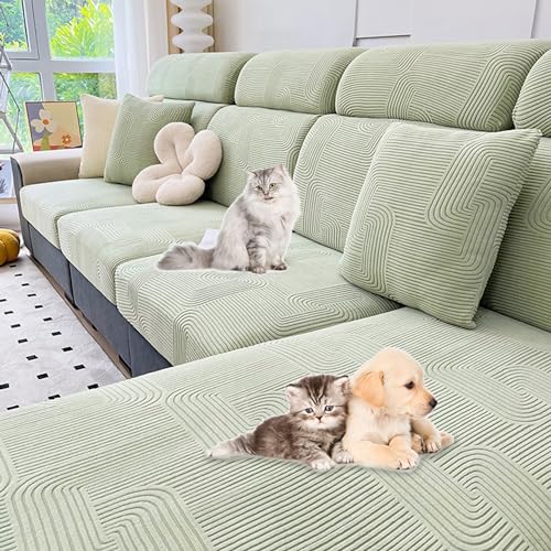 Zeyeo Weiche, Dehnbare Sofabezüge Für Chaiselongues In L-Form – Universelle, Waschbare Schoner Für Anbausofas(F,S Seat Cover) von Zeyeo
