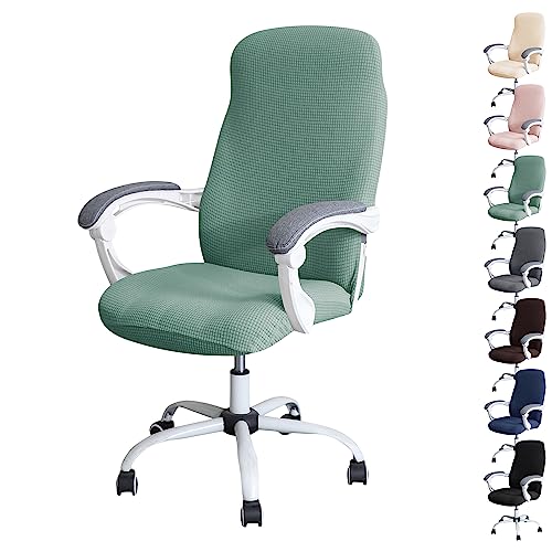 Zeyeo wasserdichte, Dehnbare Stuhlhussen Für Computerstühle, 1–6 Stück, Drehstuhl-Schutzhüllen Für Büro- Und Gaming-Stühle Mit Reißverschluss(Green 1pcs,Medium) von Zeyeo