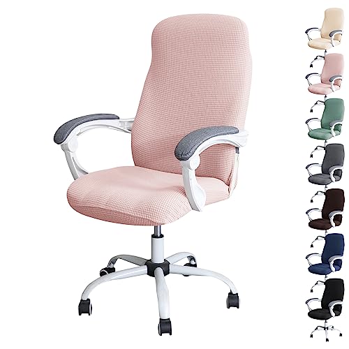 Zeyeo wasserdichte, Dehnbare Stuhlhussen Für Computerstühle, 1–6 Stück, Drehstuhl-Schutzhüllen Für Büro- Und Gaming-Stühle Mit Reißverschluss(Pink 1pcs,Medium) von Zeyeo