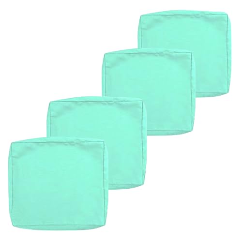 Zeyeo wasserdichte Terrassenkissenbezüge Mit Reißverschluss – Lichtbeständige Sitzbezüge Für Gartenmöbel Im Freien, Nur Bezüge(Aqua Green,24"x22"x4" -4 Pack) von Zeyeo