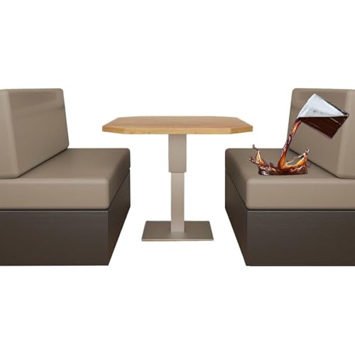 Zeyeo wasserdichte Und Haustiersichere Sitzkissenbezüge Für Wohnmobil-Esszimmerbänke – Sofasitzbezüge Aus Kunstleder, 2 Rückenlehnen Und 2 Bänke, Kaffeebraun, 2er-Set(Light Coffee) von Zeyeo