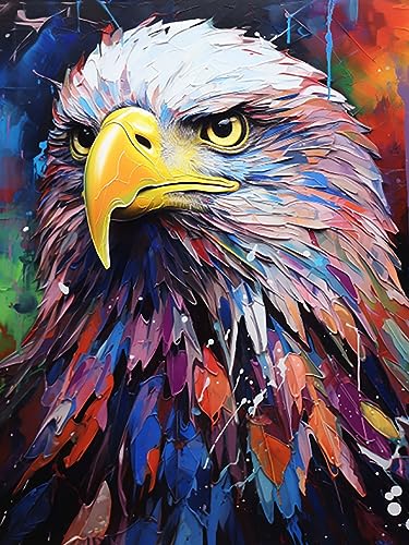 Zeyevan Diamond Painting Adler Zubehör Bilder, DIY 5D Diamant Painting Bilder Tier Kreuzstich Strass Stickerei Handwerk Für Home Office Wanddekoration 30x40cm von Zeyevan