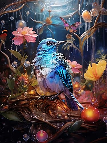 Zeyevan Diamond Painting Vogel Zubehör Bilder, DIY 5D Diamant Painting Bilder Tier Kreuzstich Strass Stickerei Handwerk Für Home Office Wanddekoration 30x40cm von Zeyevan