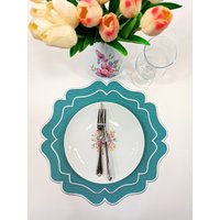 Tischsets Set Für 6 | Bestickte Moderne Platzsets von ZeyrsHome