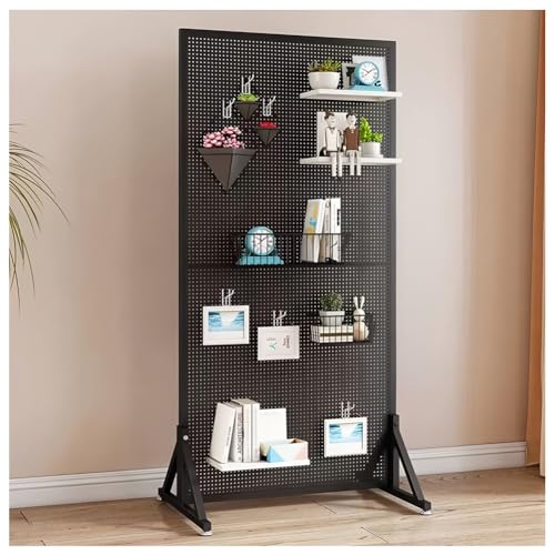1 Stück Rollbarer Stecktafel-Präsentationsständer Mit Rollen, Bodenstehender Metall-Organizer-Turm Mit 20 Haken, Mobiler Werkzeug-Organizer Für Dekoration Und Aufbewahrung(Schwarz,60x40x100 cm) von Zfmnoyev