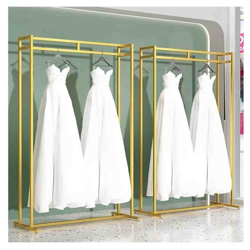 Kleiderständer Für Brautkleider Bodenstehender Kleiderständer Aus Metall Hochwertiger Kleiderständer Für Schuhe, Taschen, Kleidung Zum Aufhängen Von Langen Kleidern, Mänteln(Gold,200x40x200 cm) von Zfmnoyev
