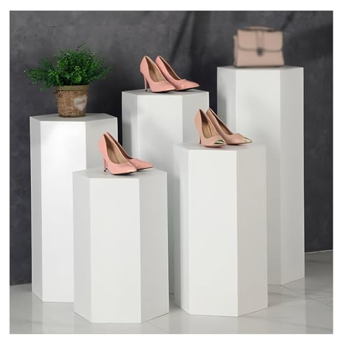 Zfmnoyev 1 X Sechseckige Säulen-Plattformbasis, Sockelständer Für Event-Dekoration, Große Display-Ständer Für Sammlungs-Mannequin-Fotografie-Requisiten(50x60 cm/19.7x23.6 in) von Zfmnoyev