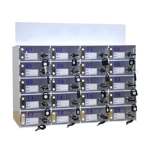Zfmnoyev Acryl-Aufbewahrungsschrank Für Mobiltelefone Handy-Organizer Zur Wandmontage Mit Türschloss Und Schlüssel Mitarbeiter-Handyschrank Für Den Arbeitsplatz, Fabrik, Büro(Clear-B,100Slots) von Zfmnoyev