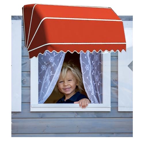 Zfmnoyev Französisch Gebogene Einziehbare Tür-Fenster-Markise, UV-wasserbeständiger Stoffschutz, für Balkon, Terrasse, Terrasse, Garten, Café, Anpassbar (Farbe : Orange, Größe : 80X60X60CM) von Zfmnoyev