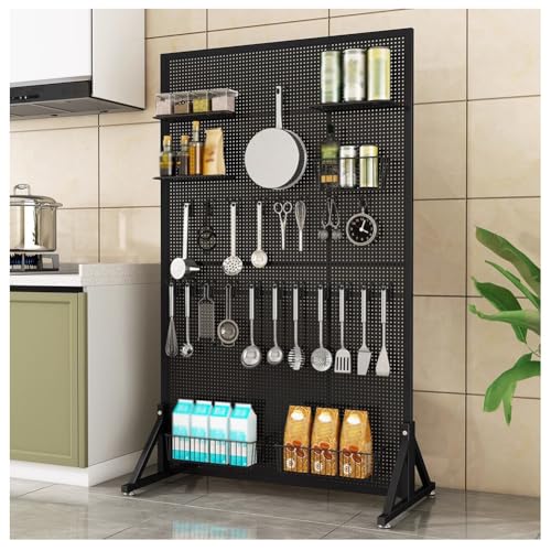Zfmnoyev Metall-Stecktafel-Displayständer Mit Rädern, Werkzeugaufbewahrung Mit 20 Haken, Bodenstehendes Aufbewahrungsständer-Display, Für Homeoffice, Küche, Werkbank, Werkstatt(Schwarz,50x40x150 cm) Zfmnoyev Metall-Stecktafel-Displayständer Mit Rädern, Werkzeugaufbewahrung Mit 20 Haken, Bodenstehendes Aufbewahrungsständer-Display, Für Homeoffice, Küche, Werkbank, Werkstatt(Schwarz,50x40x150 cm) von Zfmnoyev